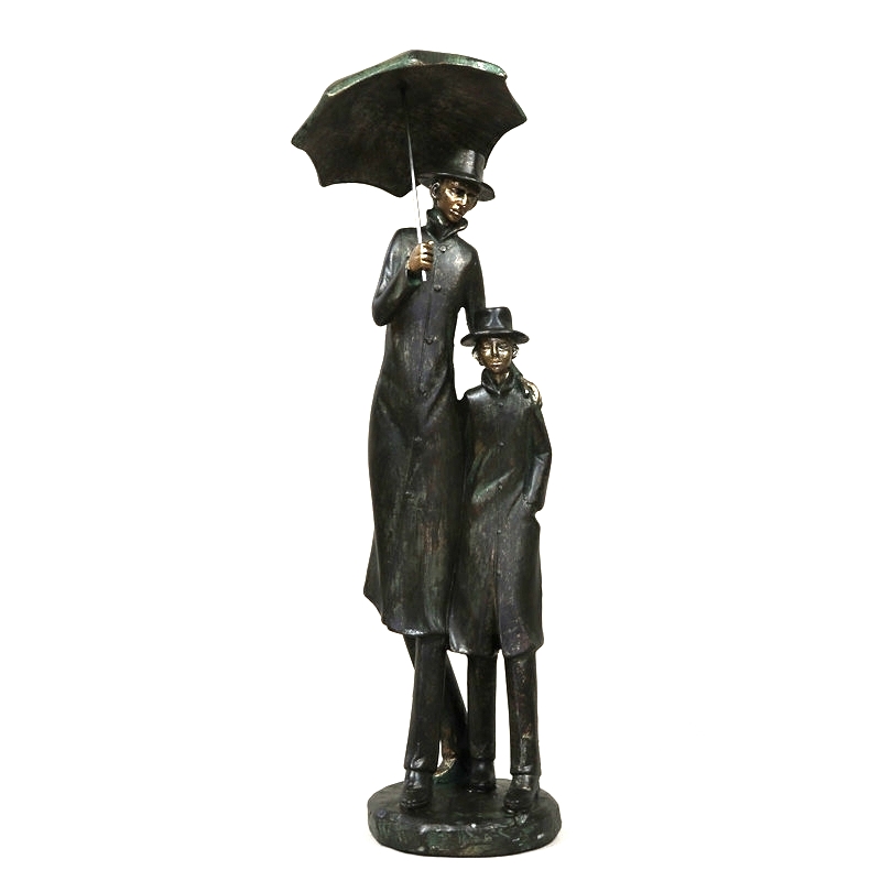 Art And Craft For Father'S Day - Estátua vintage de pai e filho,