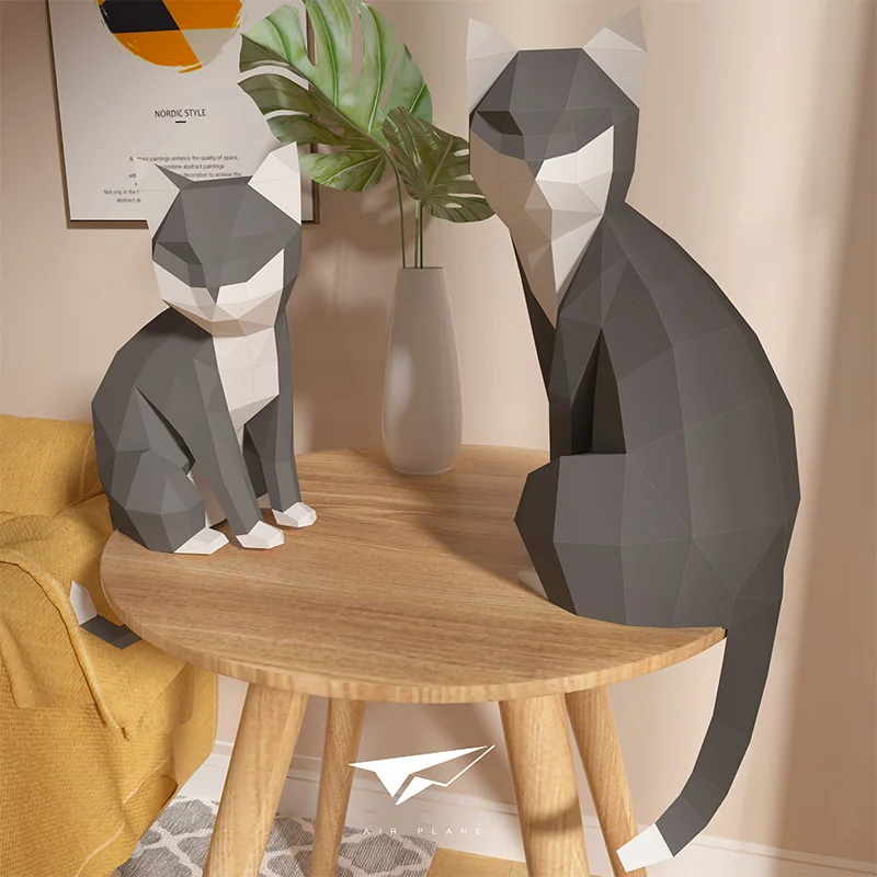 1 par amantes gato animal deco - Art Craft Cardboard avaliação e preço