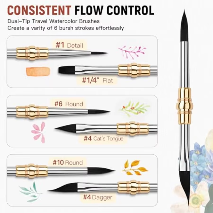 Conjunto de 3 Pincéis de Arte  - Gouache Paint Set avaliação e preço